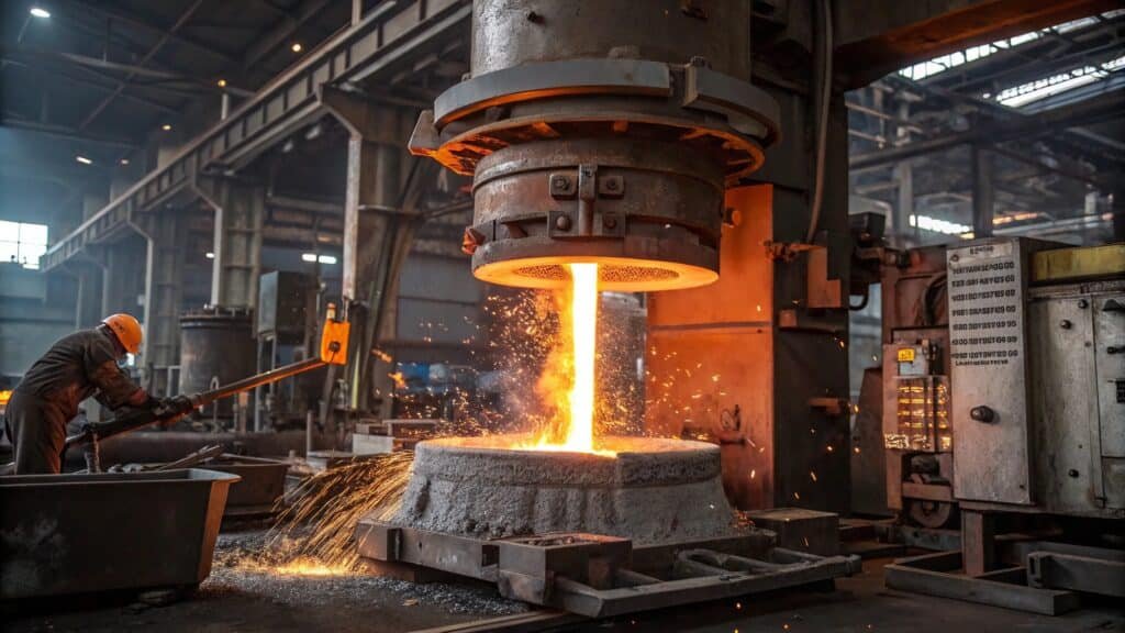 alt with keywords: aluminum alloy forging process showing grain flow